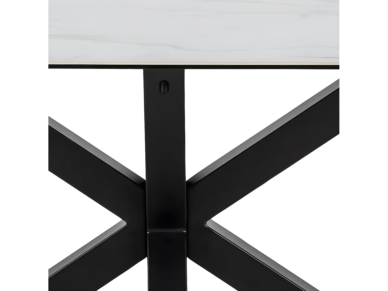 Heaven Table de salle à manger 200 cm, verre, céramique, blanc.