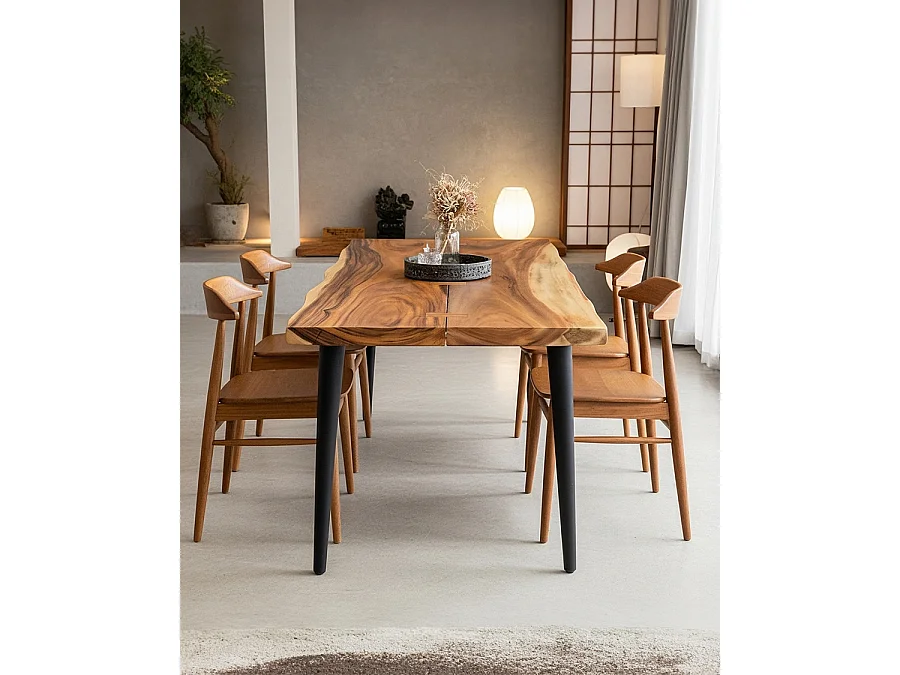Kanpur - Table repas en suar massif L160 cm 6 pers.