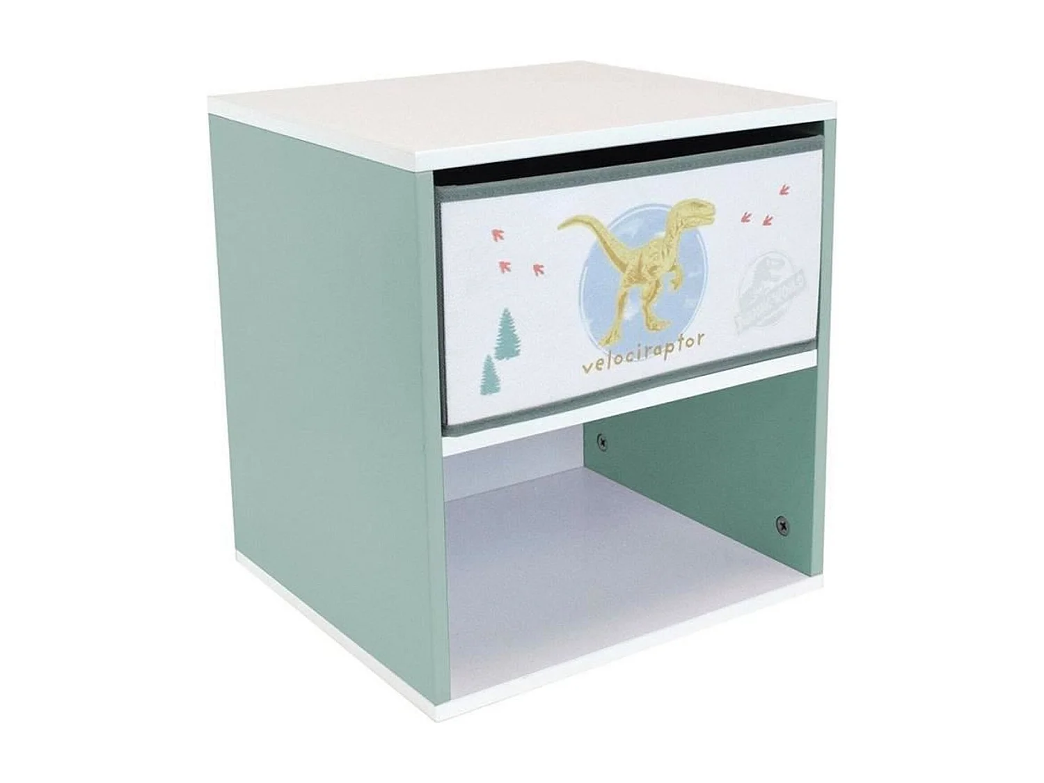 Nachttisch mit Schublade Dinosaurier Jurassic Word 33 x 30 Höhe 36 cm