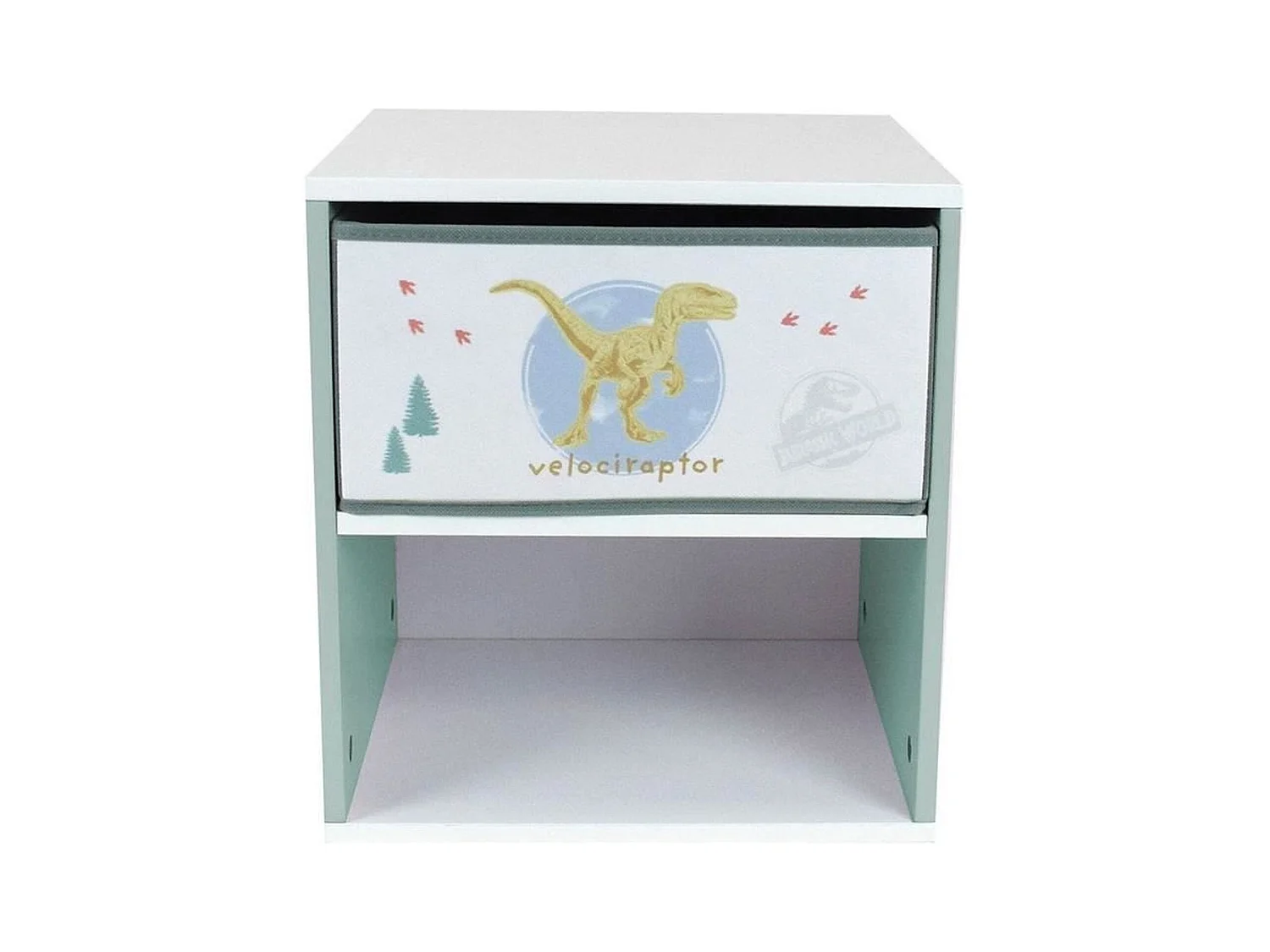 Chevet avec tiroir Dinosaures Jurassic Word 33 x 30 hauteur 36 cm