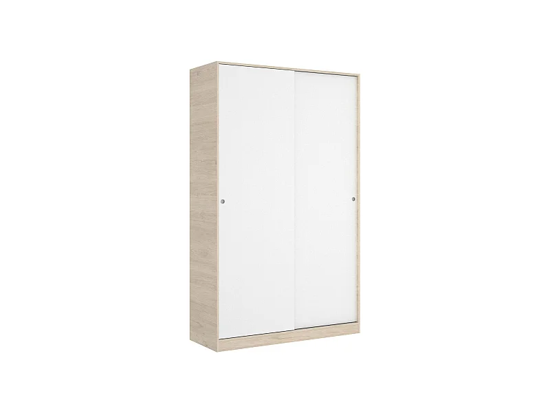 Armario Dcapuan, Perchero para dormitorio, Armario con 2 puertas correderas, 120x50h204 cm, Blanco y Roble