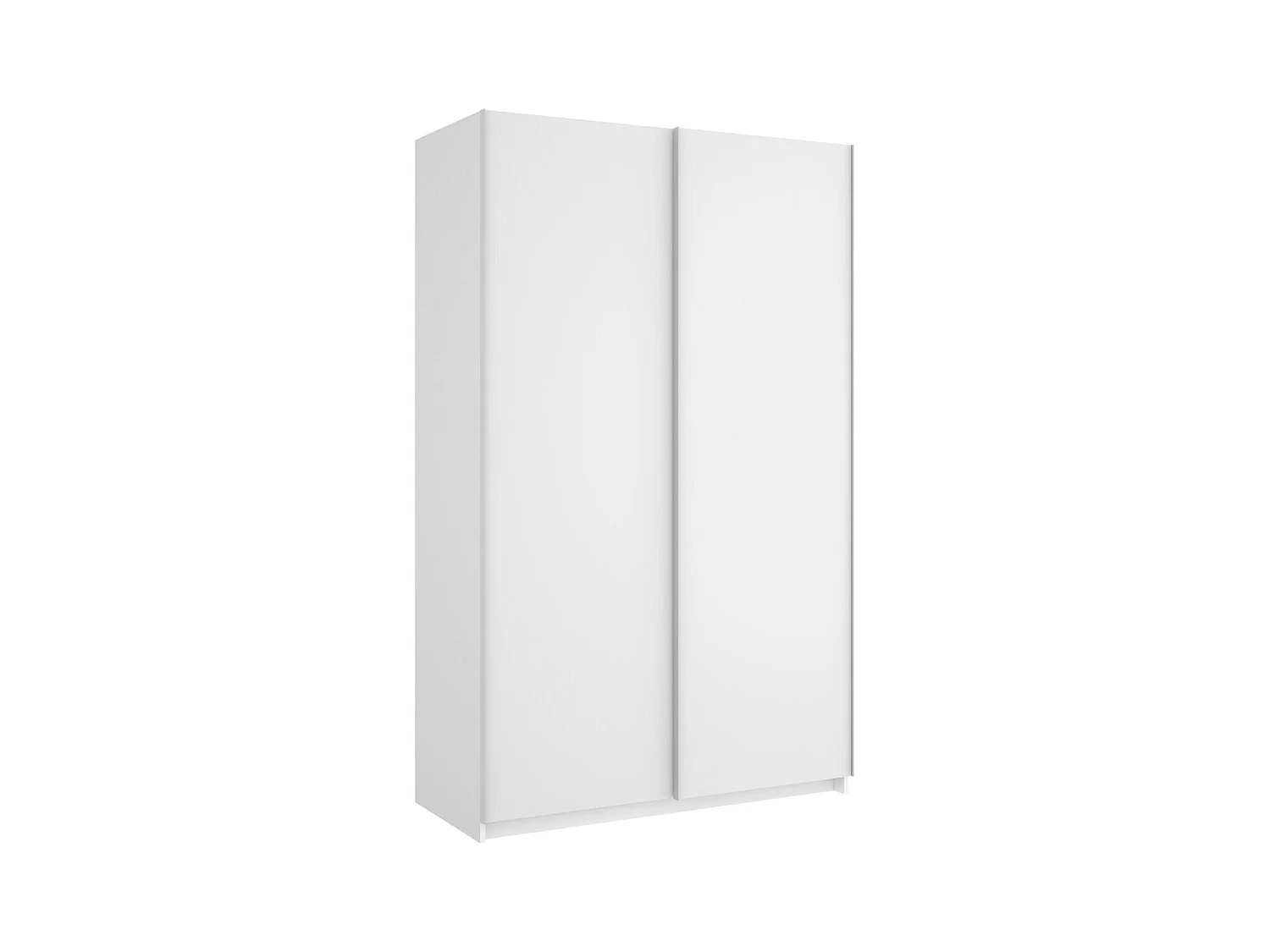Armoire Dabbou, Cintre pour chambre à coucher, Armoire avec 2 portes coulissantes, 120x65h204 cm, Blanc
