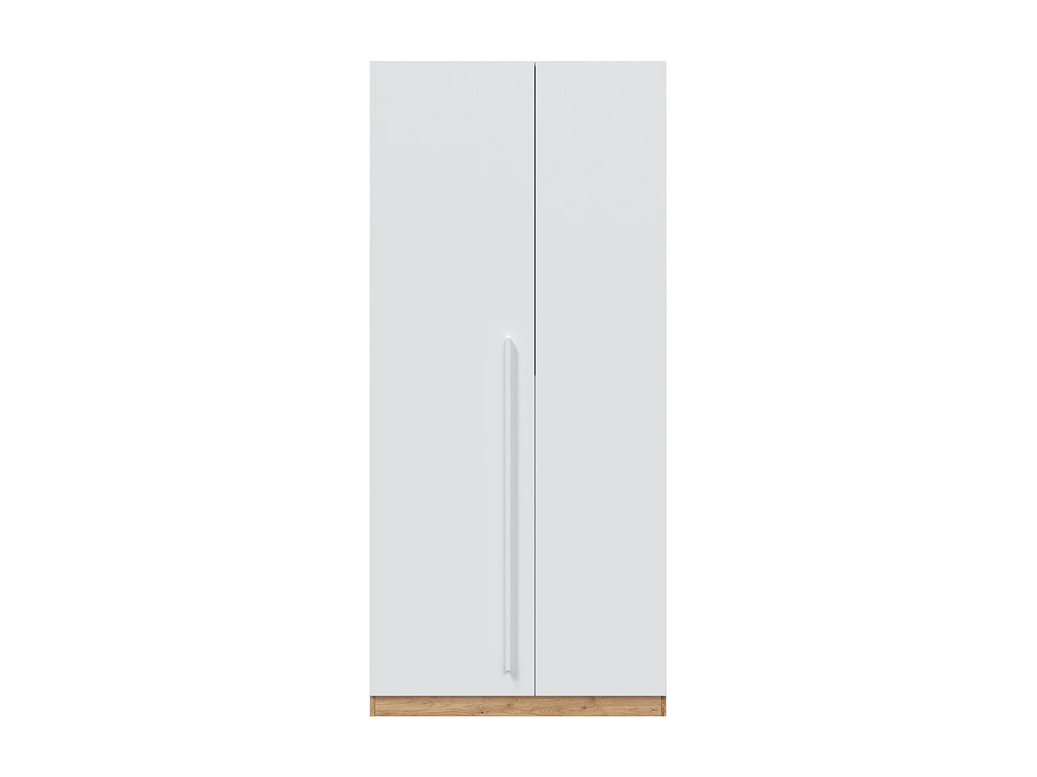 Armoire Daabec, armoire de chambre avec 2 portes battantes, armoire avec 3 étagères et tringle à vêtements, 90x52h200 cm, chêne noueux et blanc