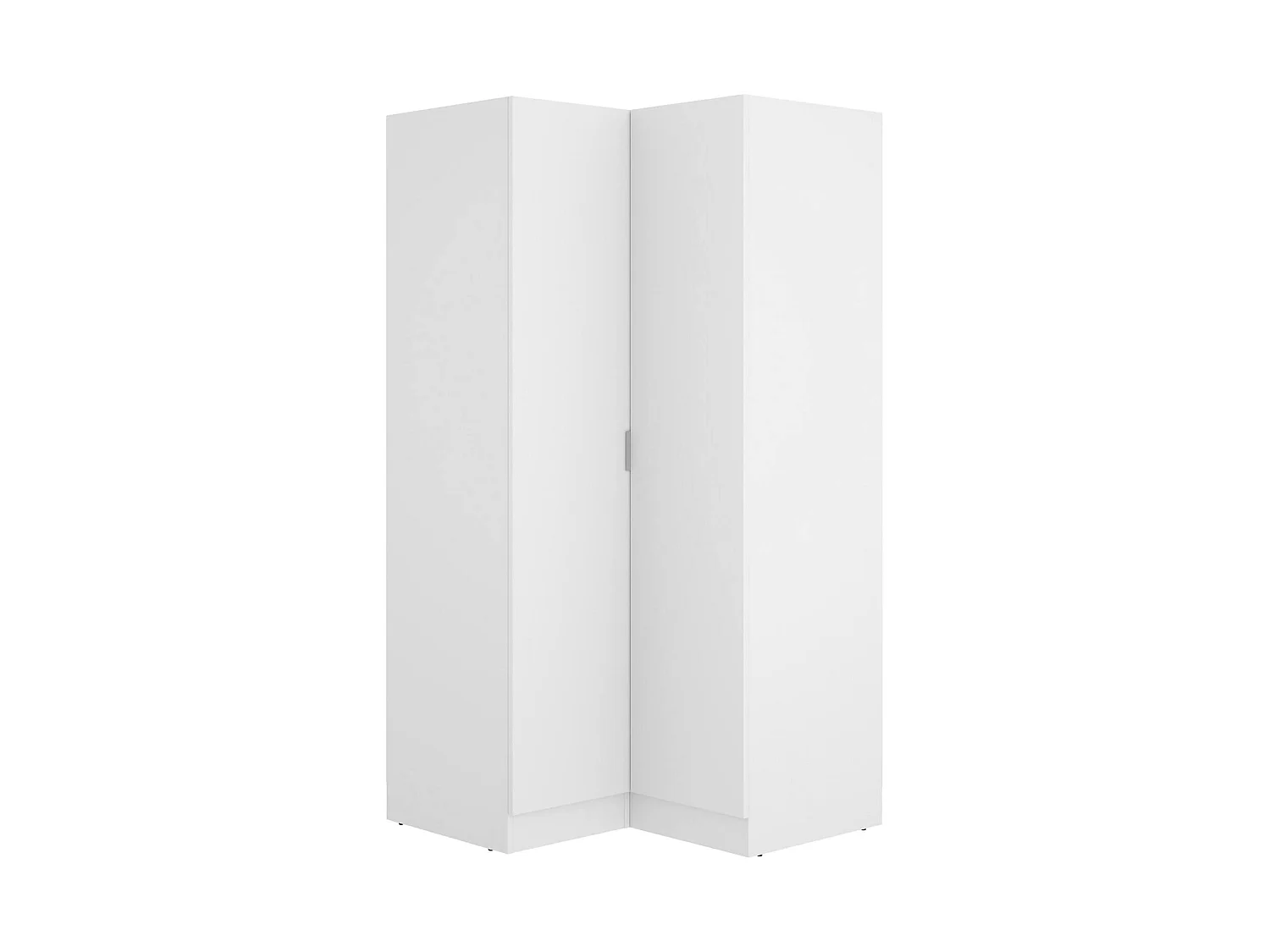 Dcipo kledingkast, Hoekkast voor slaapkamer, Hoekkast met 2 draaideuren, 91x93h184 cm, Wit