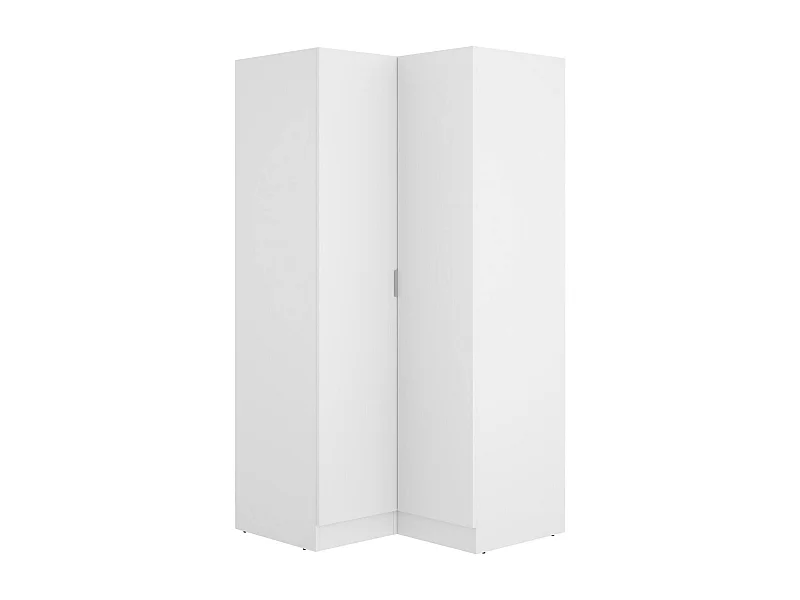 Armario Dcipo, Mueble de esquina para dormitorio, Armario de esquina con 2 puertas batientes, 91x93h184 cm, Blanco
