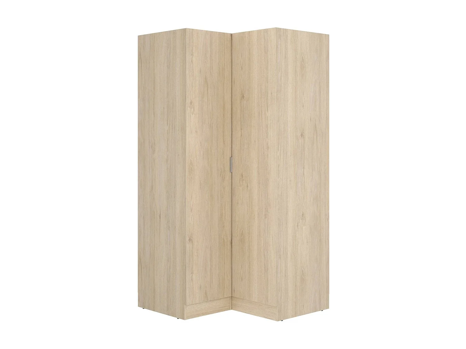 Armoire Dcipo, Armoire d'angle pour chambre à coucher, Armoire d'angle avec 2 portes battantes, 91x93h184 cm, Chêne