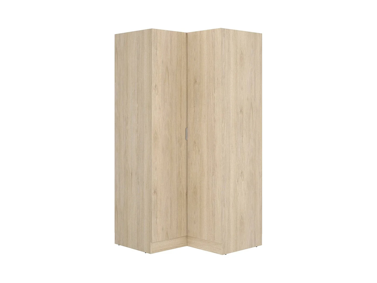 Armario Dcipo, Mueble de esquina para dormitorio, Armario de esquina con 2 puertas batientes, 91x93h184 cm, Roble