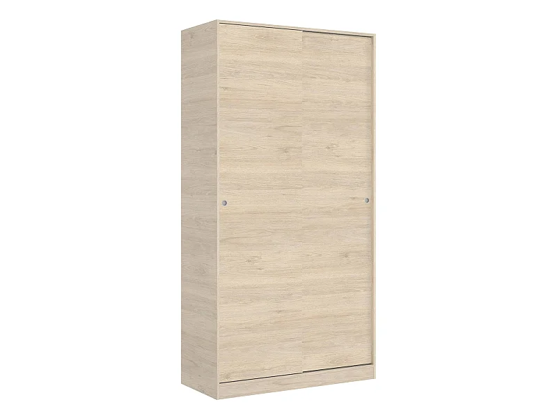 Guardaroba 2 Ante Abigale, Appendiabiti, 50x204h cm Marrone Rovere, Armadio Camera da Letto