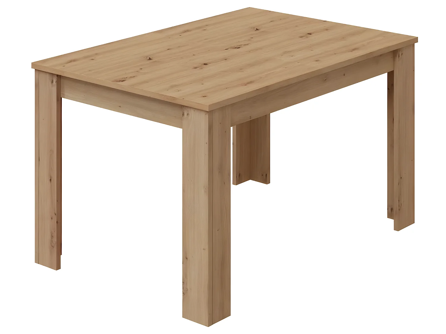 Table à manger extensible coloris chêne nordique - longueur 140-190 x hauteur 78 x profondeur 90 cm