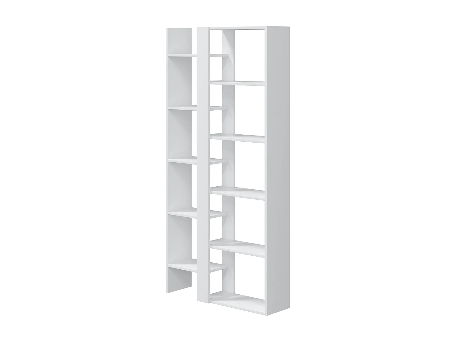 Bibliothèque, étagère coloris Blanc artic  - longueur 78 x hauteur 162 x profondeur 25 cm