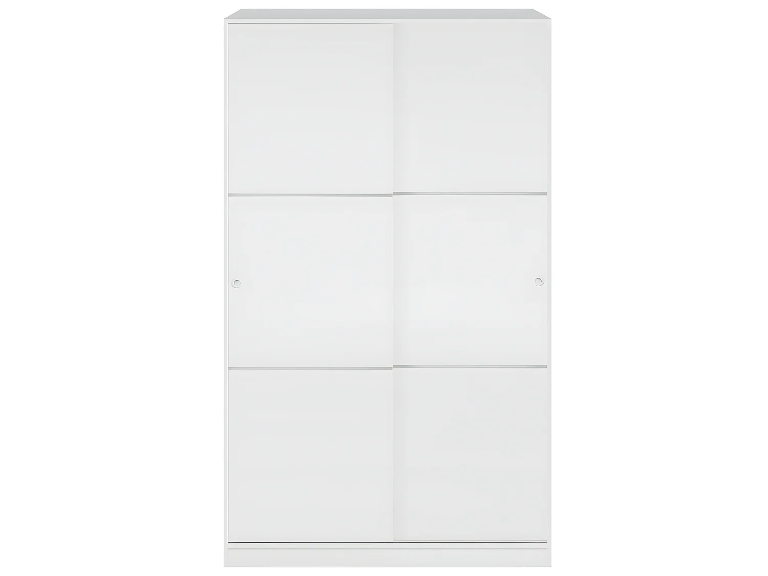 Armoire, placard avec 2 portes coulissantes coloris blanc  brillant -  longueur 120 x hauteur 200 x profondeur 50 cm