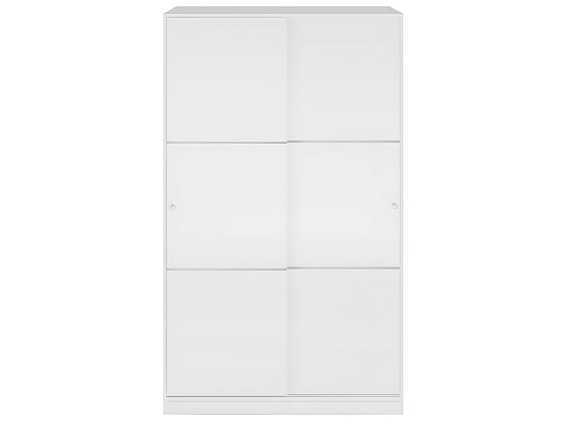 Armoire, placard avec 2 portes coulissantes coloris blanc  brillant -  longueur 120 x hauteur 200 x profondeur 50 cm
