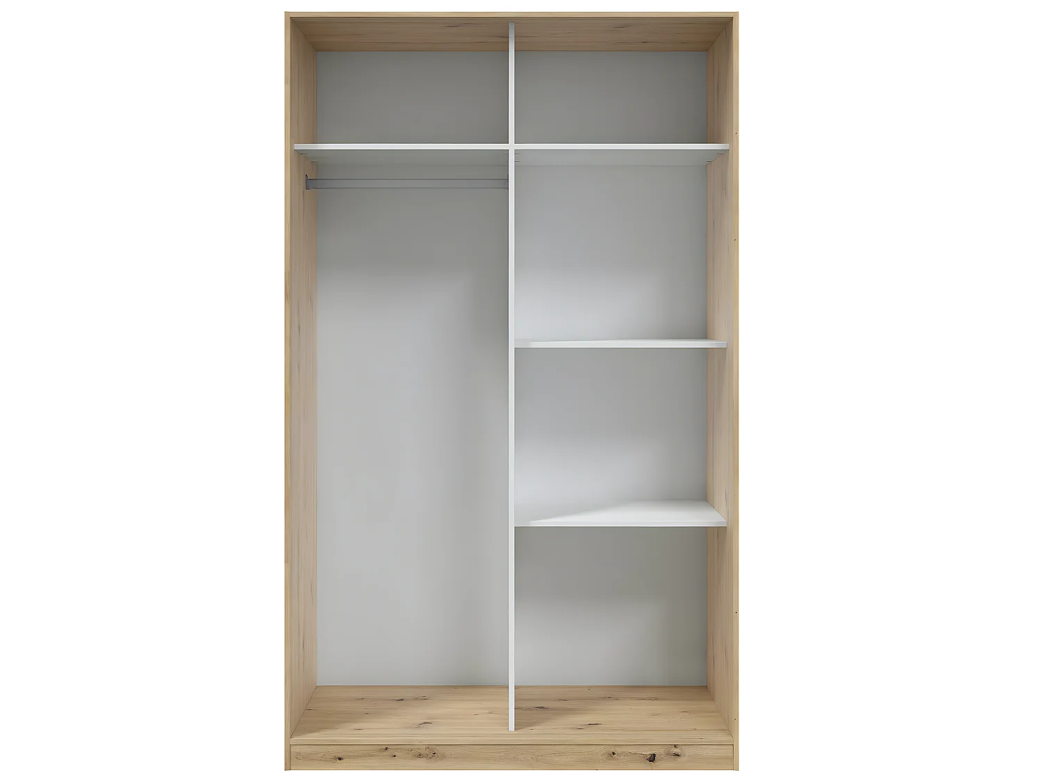 Armoire, placard  avec 2 portes coulissantes coloris chêne nordique  -  longueur 120 x hauteur 200 x profondeur 50 cm