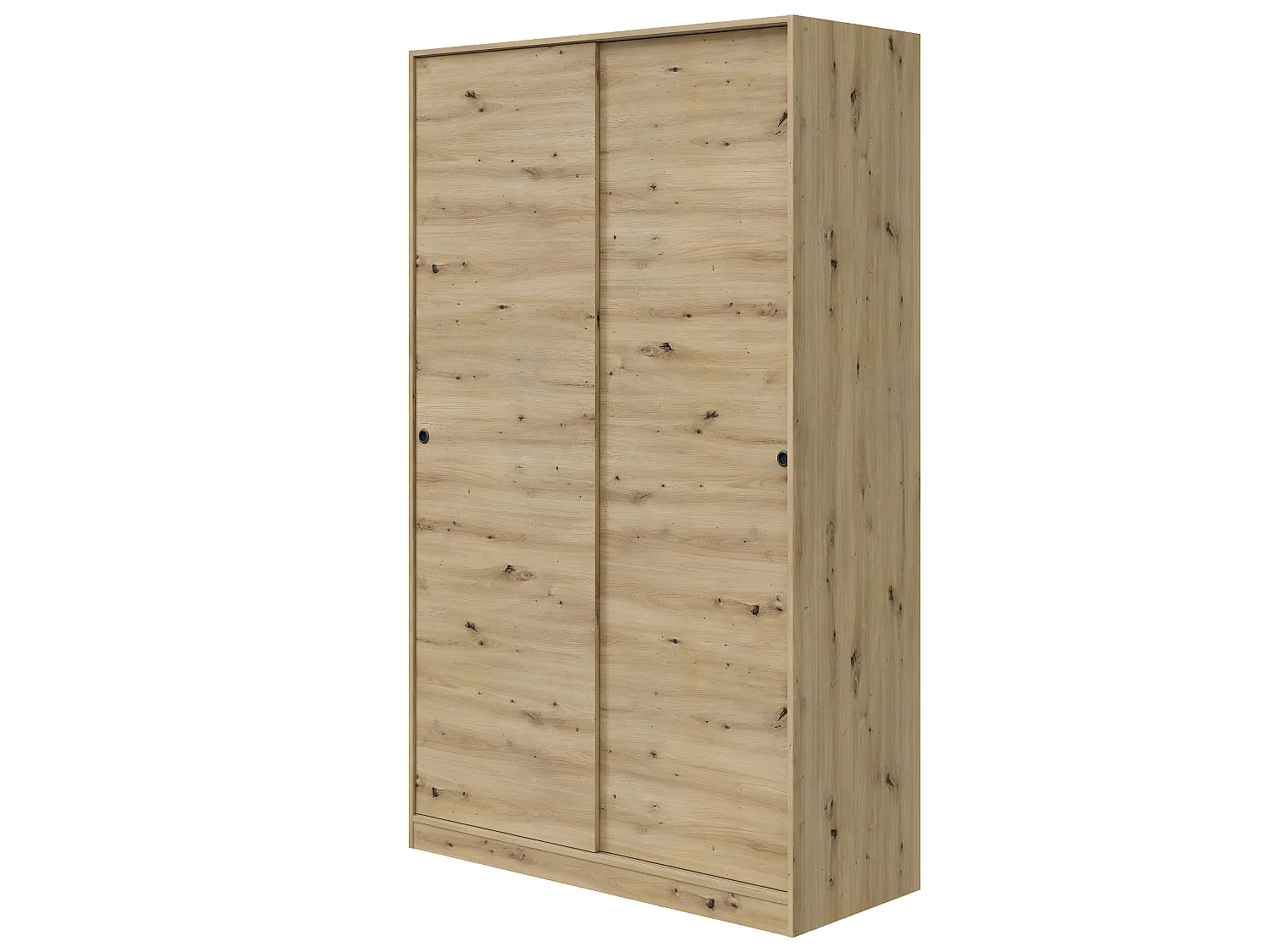 Armoire, placard  avec 2 portes coulissantes coloris chêne nordique  -  longueur 120 x hauteur 200 x profondeur 50 cm