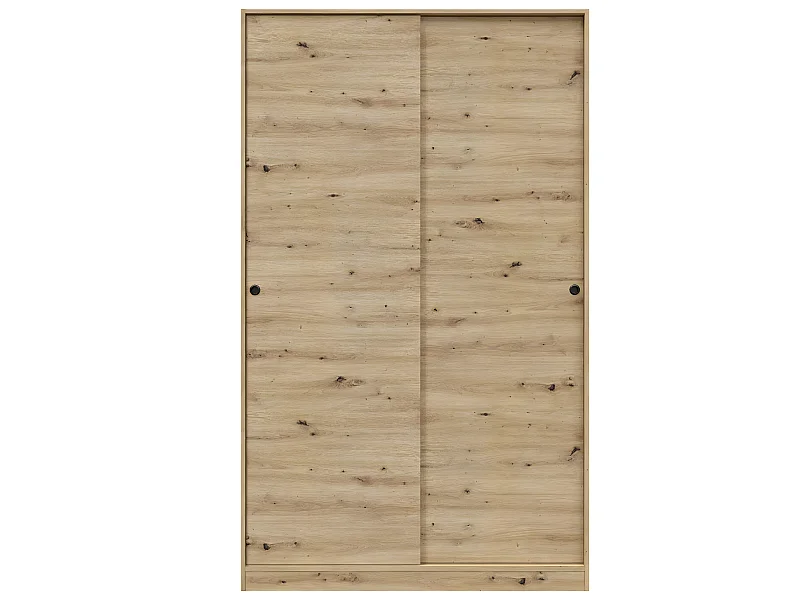 Armoire, placard  avec 2 portes coulissantes coloris chêne nordique  -  longueur 120 x hauteur 200 x profondeur 50 cm