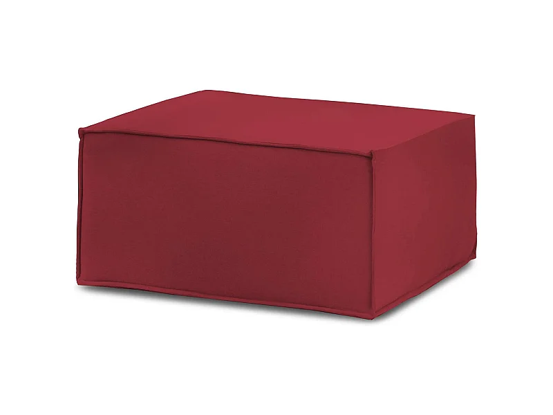 Puff Dpancar, Ottomane im Wohnzimmer, 100% Made in Italy, Relaxsessel aus gepolstertem Stoff, Cm 80x70h43, Rot