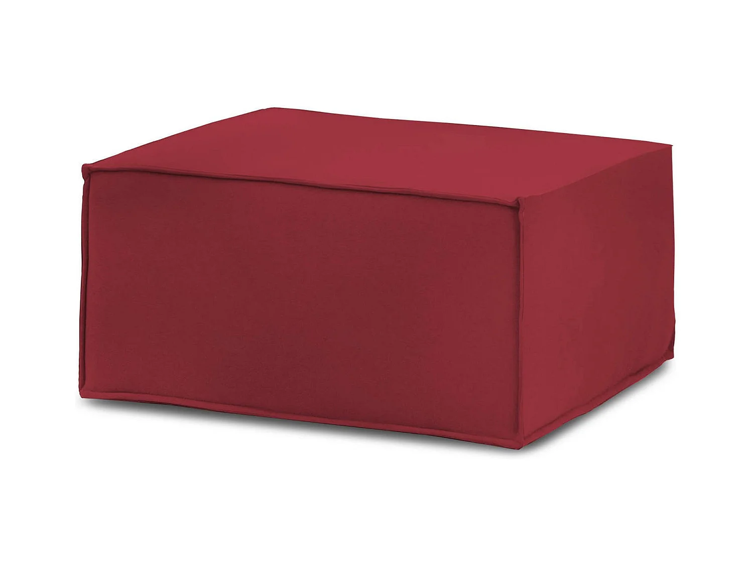 Pouf Dpancar, Pouf de salon, Fauteuil relaxant en tissu rembourré, 100% Made in Italy, 80x70h43 cm, Rouge