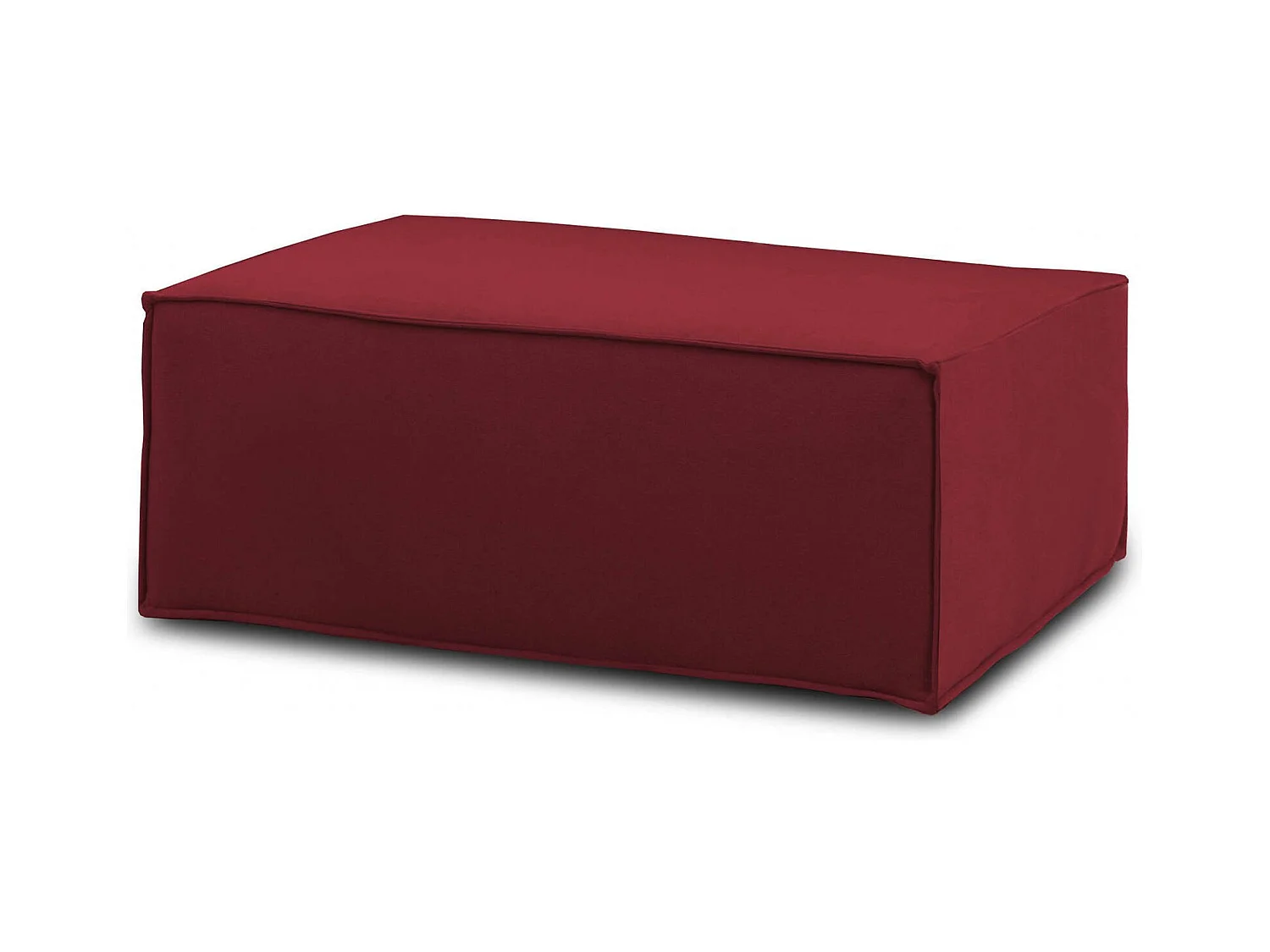 Pouf Dabdella, Pouf de salon, Fauteuil relaxant en tissu rembourré, 100% Made in Italy, 100x70h43 cm, Rouge