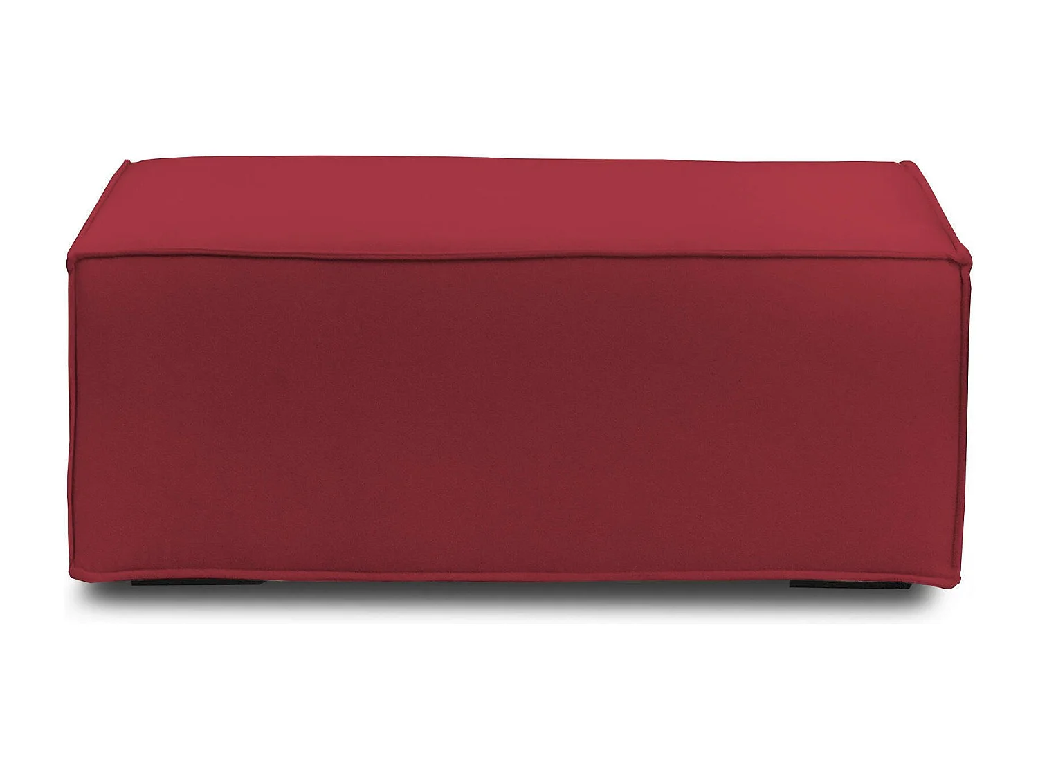 Pouf Dabdella, Pouf de salon, Fauteuil relaxant en tissu rembourré, 100% Made in Italy, 100x70h43 cm, Rouge