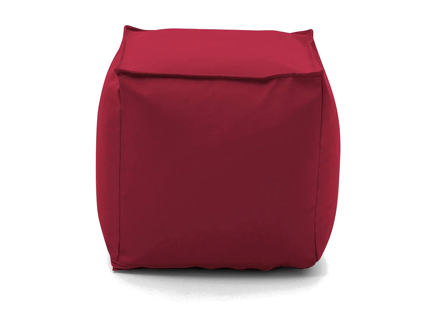 Pufe Dabbey, Pufe multifuncional, 100% Fabricado na Itália, Poltrona relaxante em tecido acolchoado, 45x45h45 cm, Vermelho