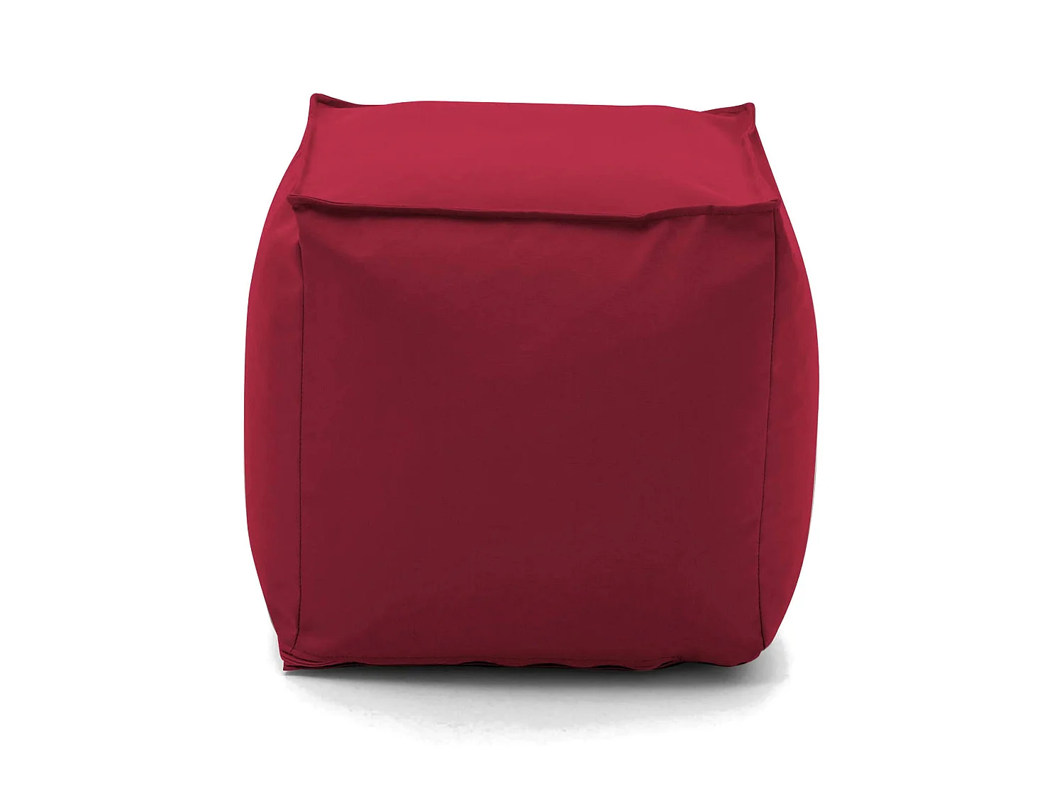 Dabbey poef, Multifunctionele poef, 100% Made in Italy, Ontspannende fauteuil in gewatteerde stof, 45x45h45 cm, Rood