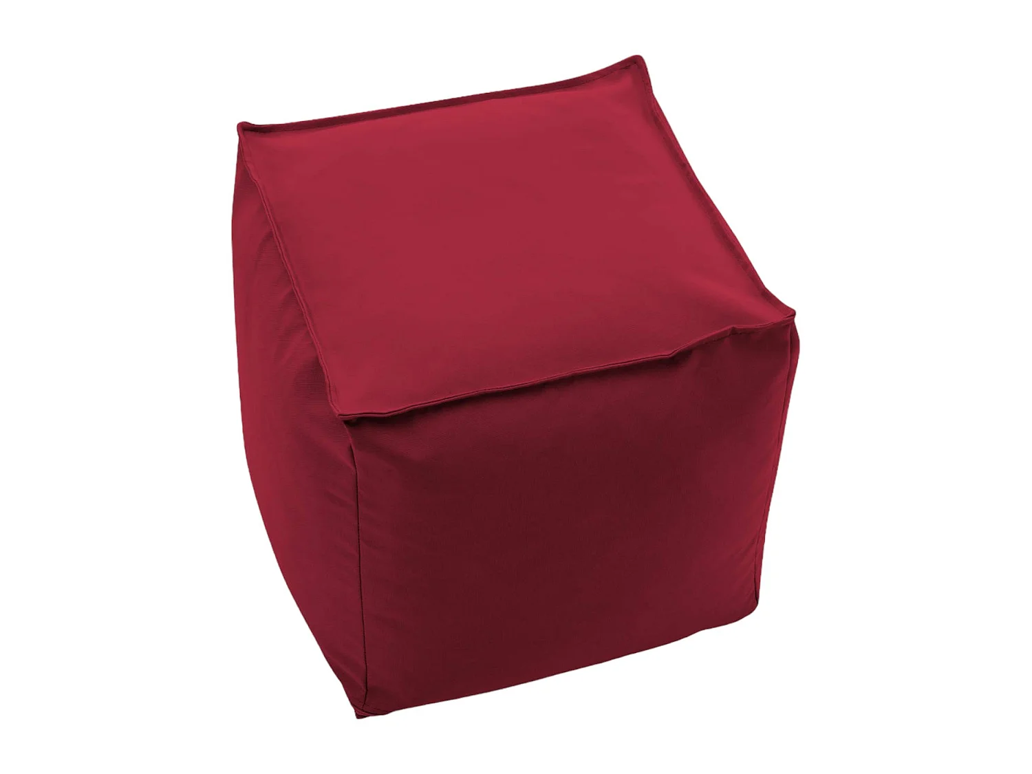 Dabbey poef, Multifunctionele poef, 100% Made in Italy, Ontspannende fauteuil in gewatteerde stof, 45x45h45 cm, Rood