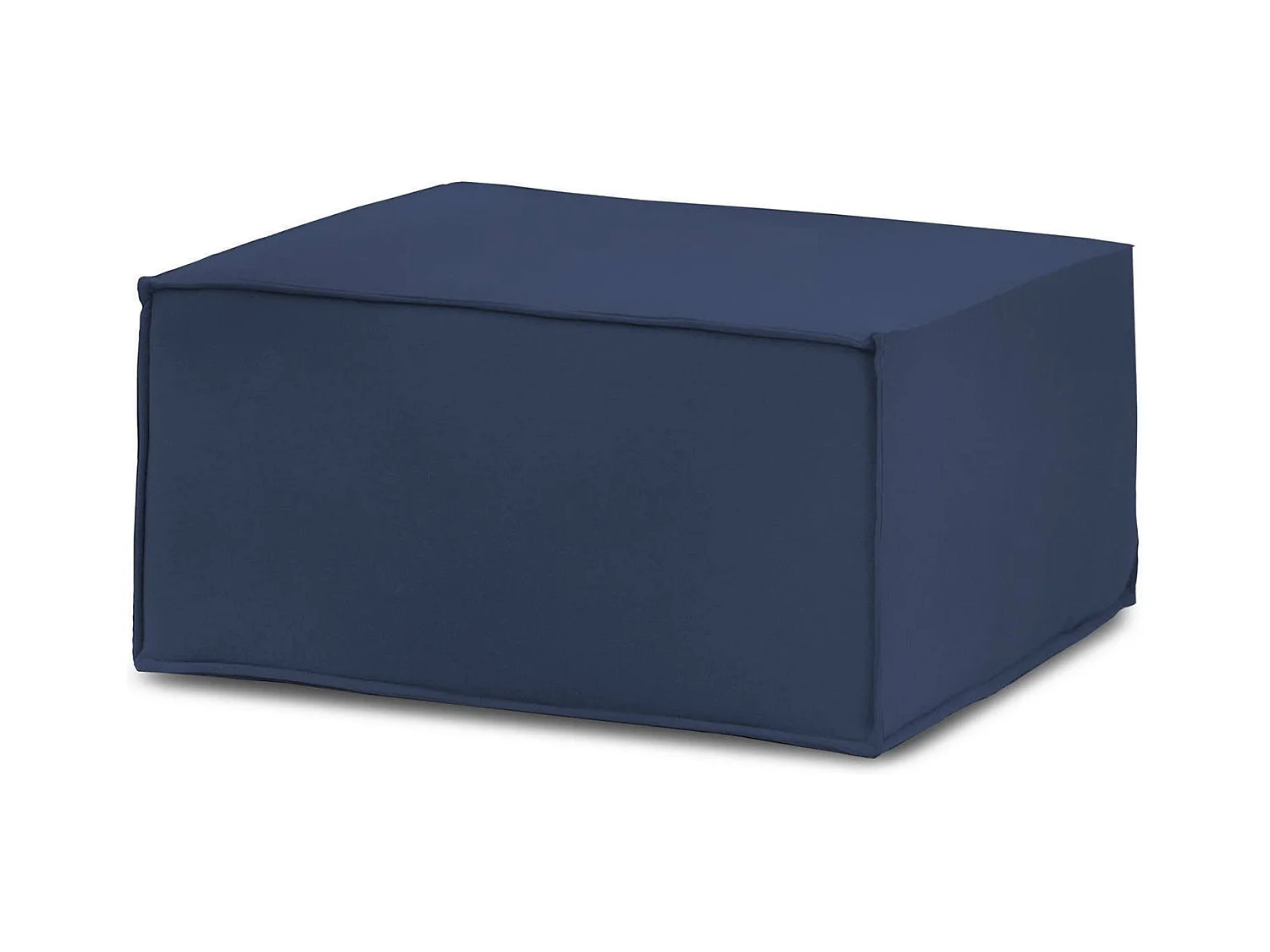 Pouf Dpancar, Pouf de salon, Fauteuil relaxant en tissu rembourré, 100% Made in Italy, 80x70h43 cm, Bleu