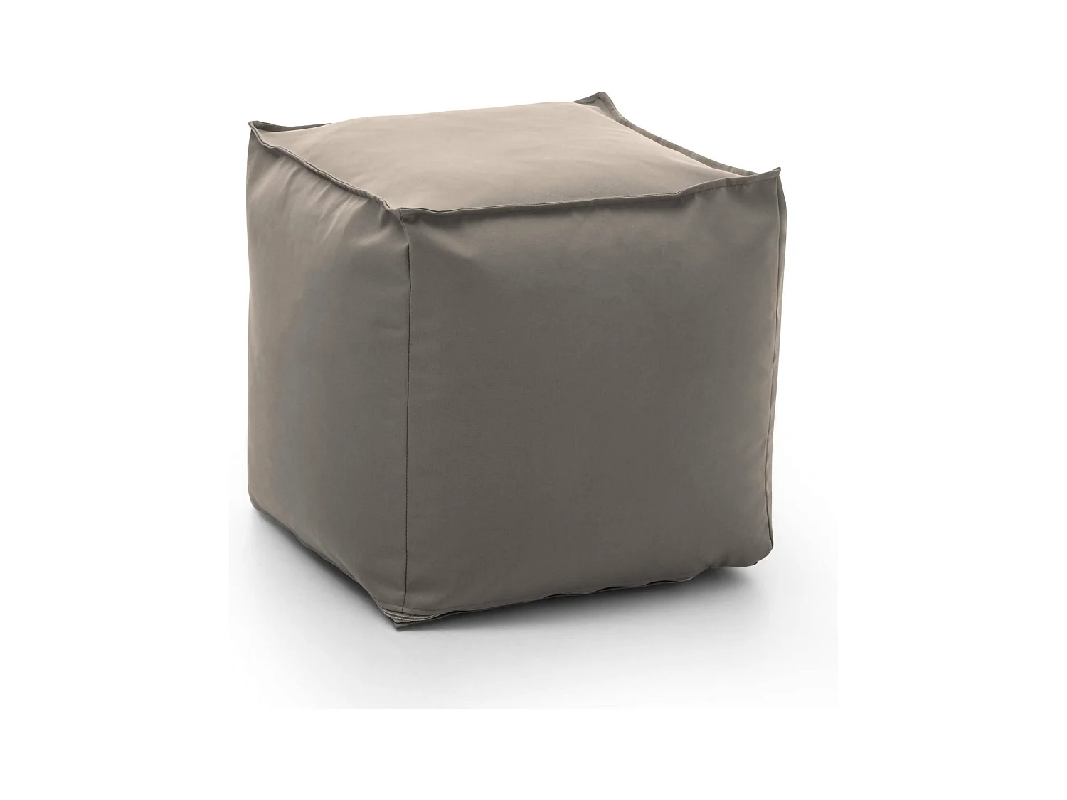 Pouf Dabbey, Pouf multifonctionnel, Fauteuil relaxant en tissu rembourré, 100% Made in Italy, 45x45h45 cm, Taupe