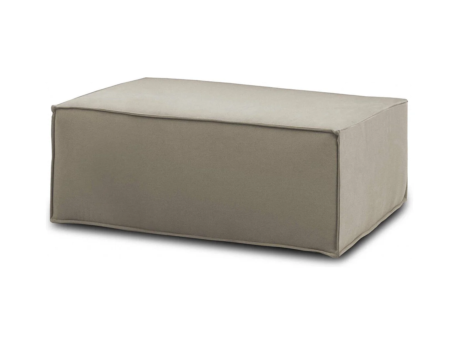 Pouf Dabdella, Pouf de salon, Fauteuil relaxant en tissu rembourré, 100% Made in Italy, 100x70h43 cm, Taupe