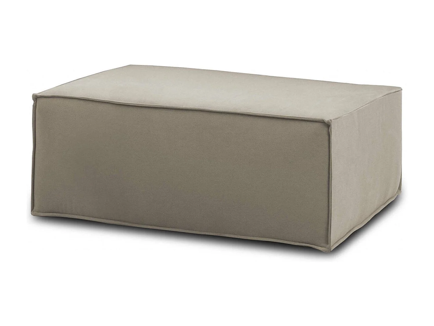 Pouf Dabdella, Pouf de salon, Fauteuil relaxant en tissu rembourré, 100% Made in Italy, 100x70h43 cm, Taupe