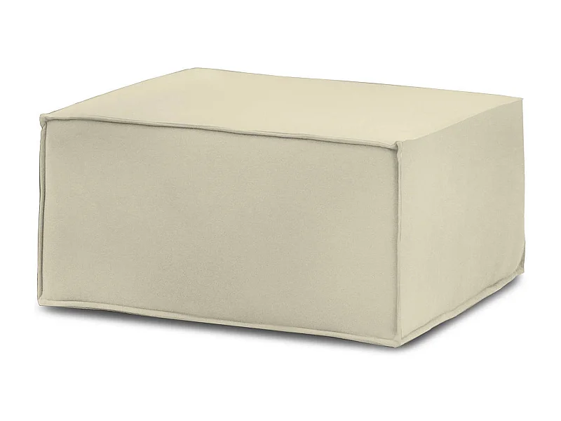 Pouf Dpancar, Pouf de salon, Fauteuil relaxant en tissu rembourré, 100% Made in Italy, 80x70h43 cm, Beige