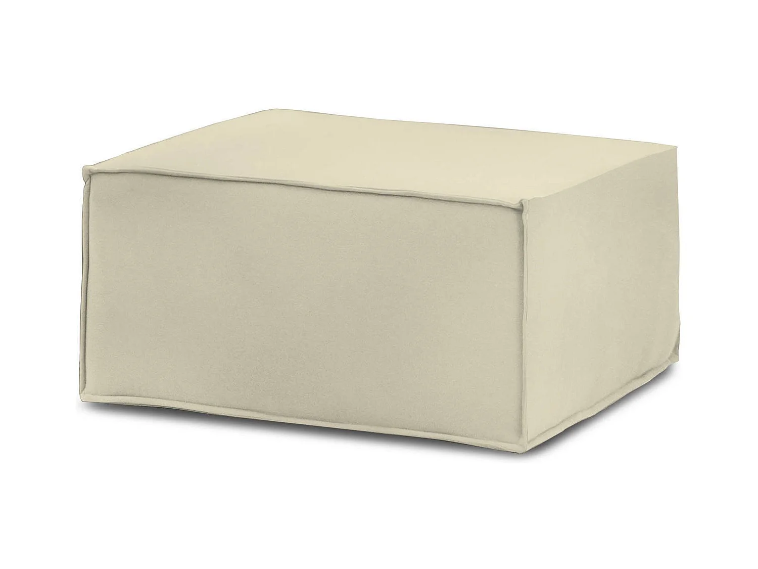 Pouf Dpancar, Pouf de salon, Fauteuil relaxant en tissu rembourré, 100% Made in Italy, 80x70h43 cm, Beige