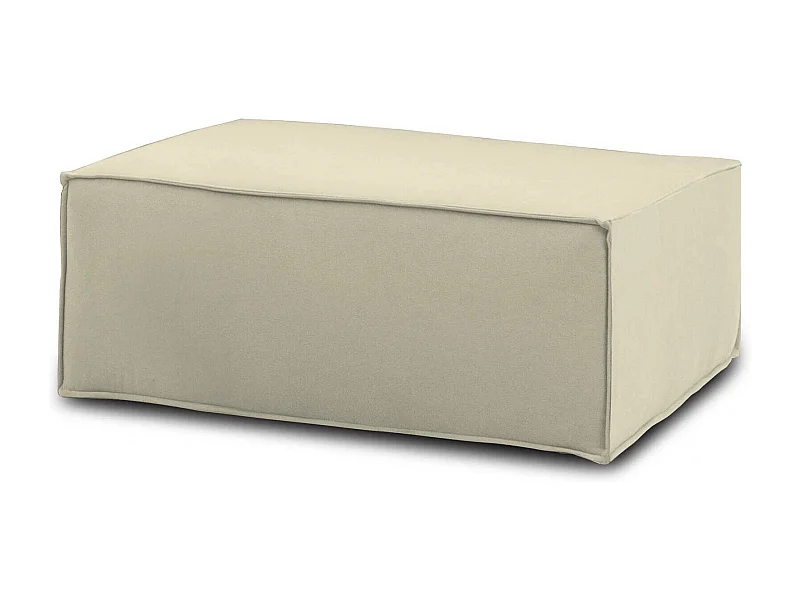 Pouf Dabdella, Pouf de salon, Fauteuil relaxant en tissu rembourré, 100% Made in Italy, 100x70h43 cm, Beige