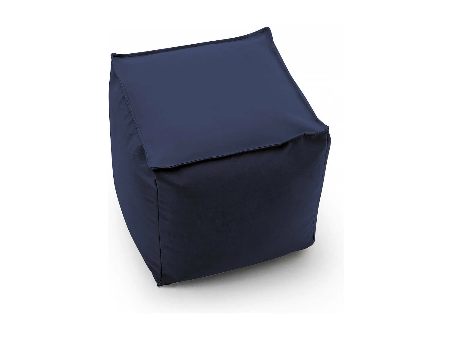 Pouf Dabbey, Pouf multifonctionnel, Fauteuil relaxant en tissu rembourré, 100% Made in Italy, 45x45h45 cm, Bleu