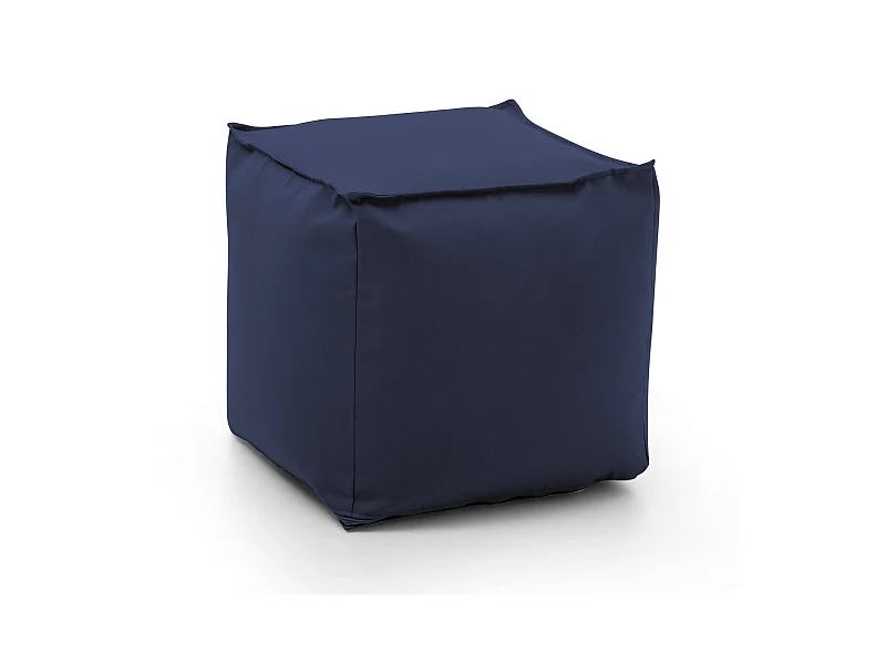 Pouf Dabbey, Pouf multifonctionnel, Fauteuil relaxant en tissu rembourré, 100% Made in Italy, 45x45h45 cm, Bleu