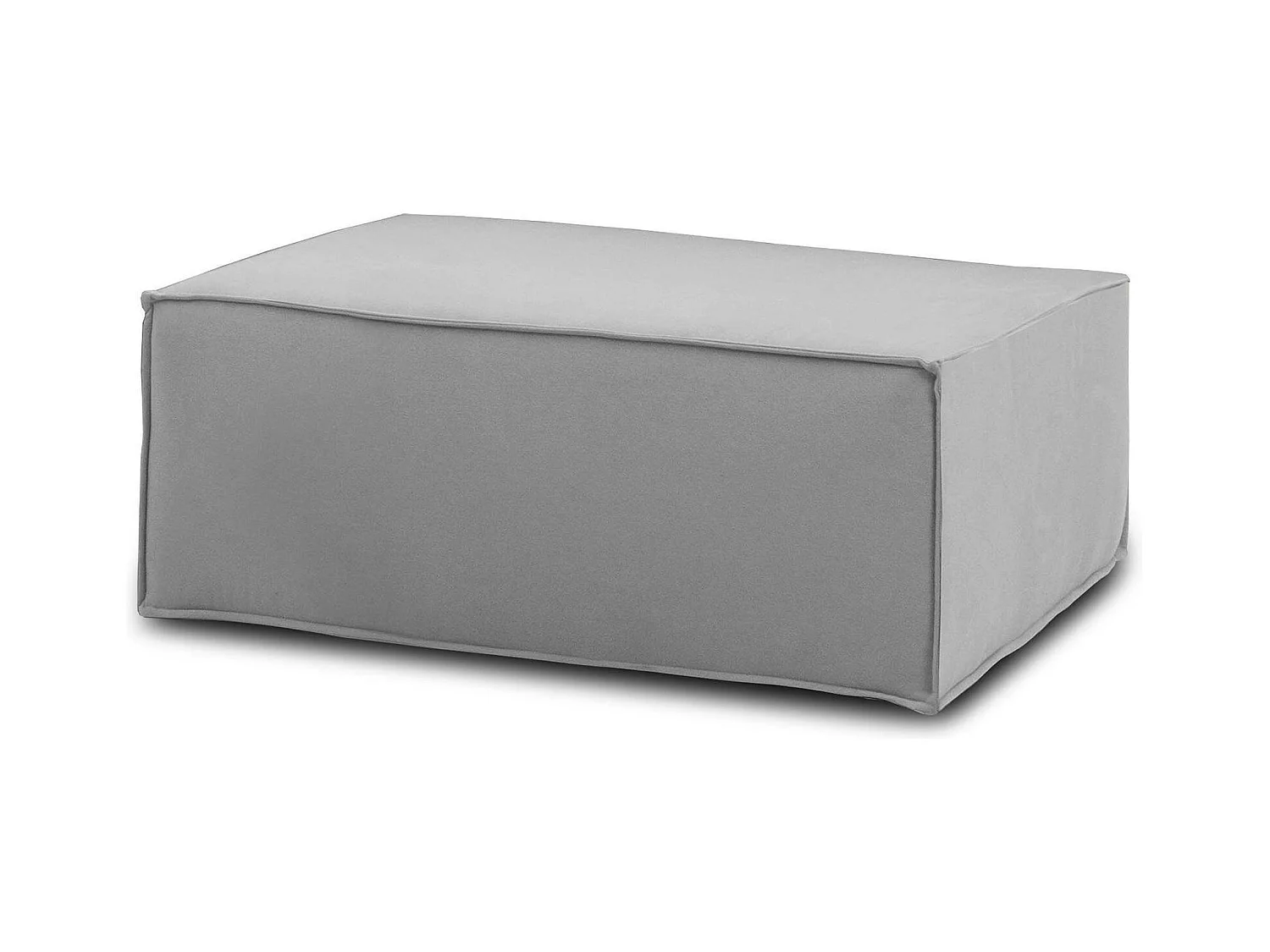 Pouf Dabdella, Pouf de salon, Fauteuil relaxant en tissu rembourré, 100% Made in Italy, 100x70h43 cm, Gris