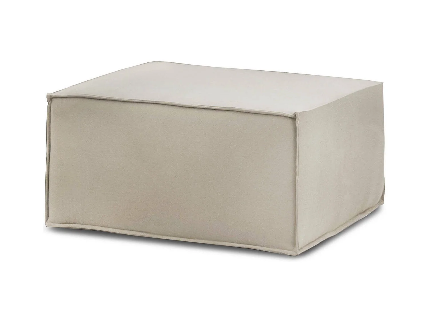 Pouf Dpancar, Pouf de salon, Fauteuil relaxant en tissu rembourré, 100% Made in Italy, 80x70h43 cm, Taupe