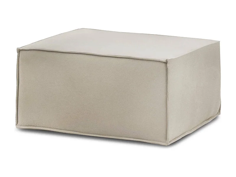 Dpancar poef, Woonkamerpoef, 100% Made in Italy, Ontspannende fauteuil in gewatteerde stof, 80x70h43 cm, Taupe