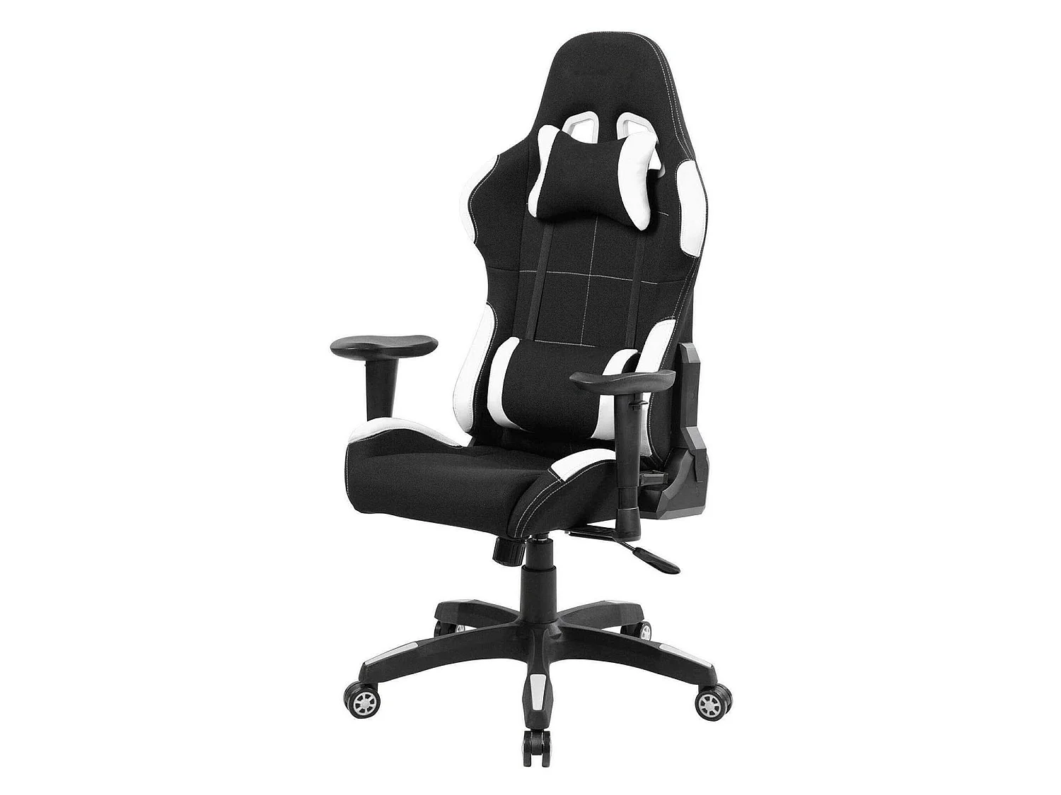 Gaming-Stühl Bundaberg, Gaming-Sessel für Erwachsene, Schreibtischstuhl, 57x72h124/134 cm, Schwarz und WeiÃŸ
