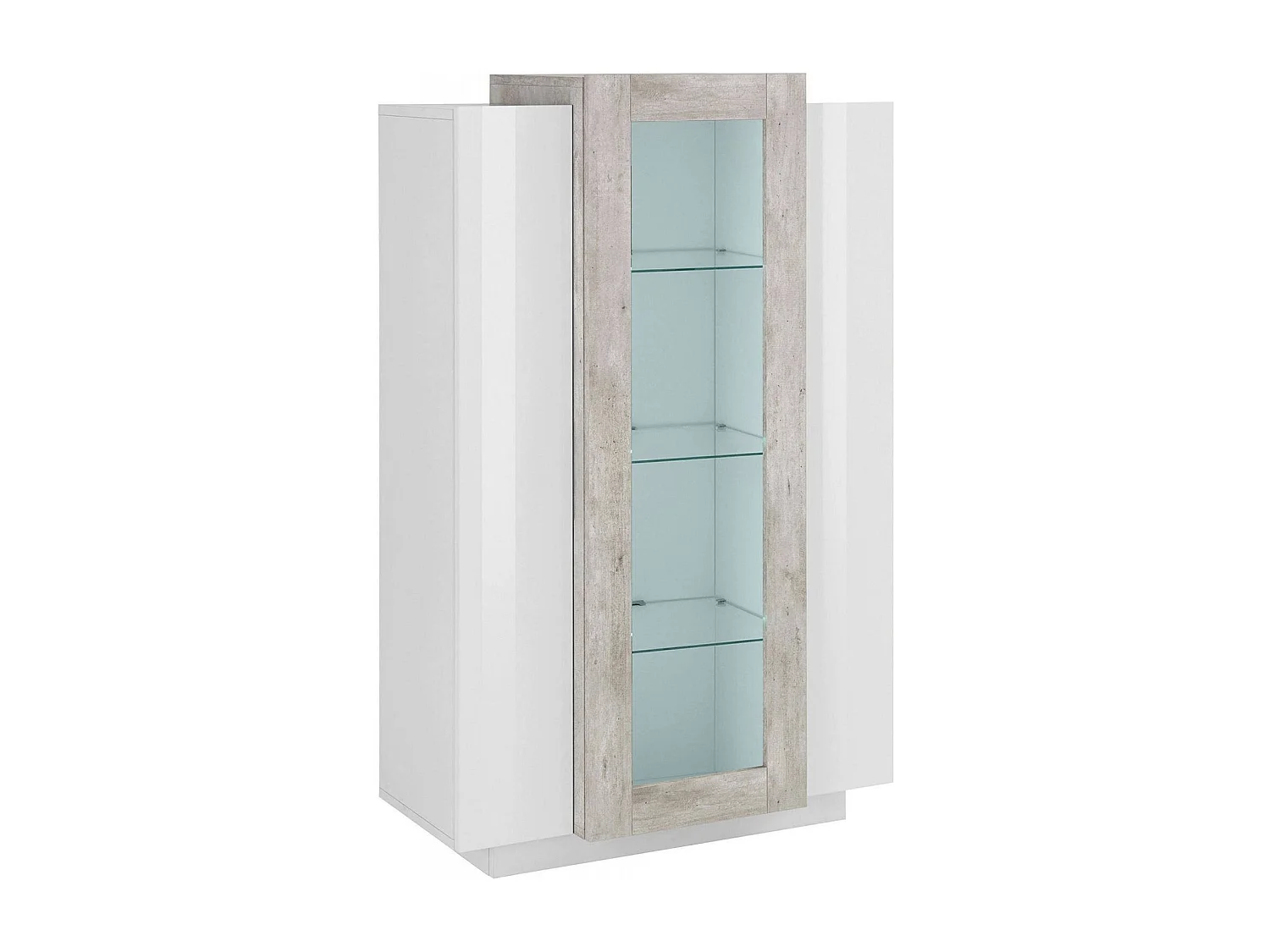 Vetrina Ablaze, 7 Ripiani Made in Italy, 38x80x121h cm Bianco Lucido, Mobile Espositore