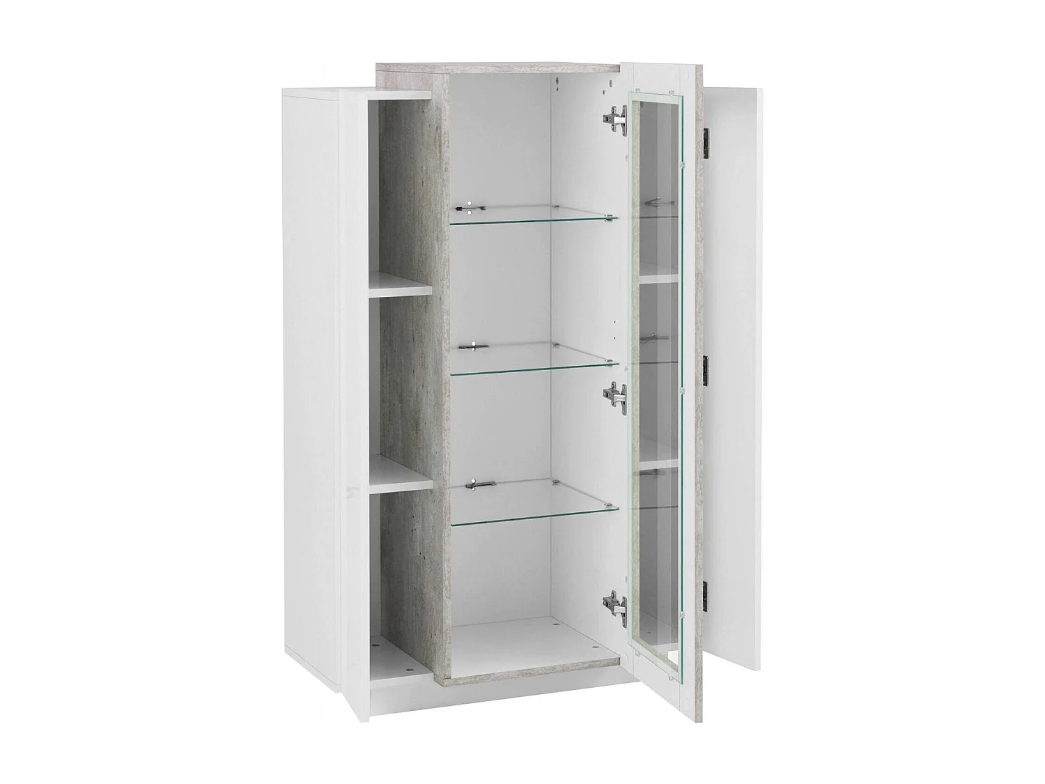 Vetrina Ablaze, 7 Ripiani Made in Italy, 38x80x121h cm Bianco Lucido, Mobile Espositore