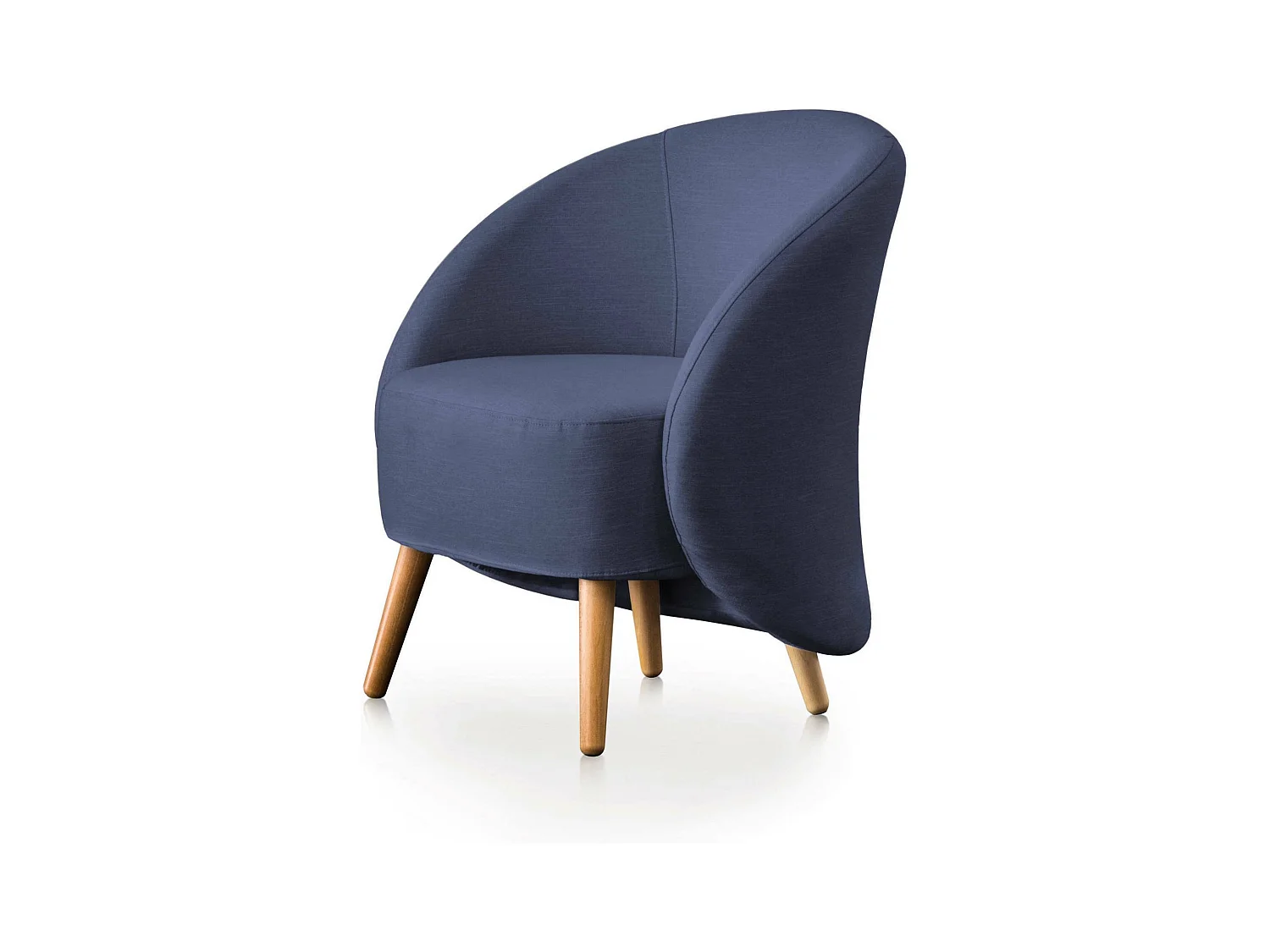 Fauteuil Dabdal, Fauteuil lounge design, 100% Made in Italy, Fauteuil relaxant en tissu rembourré, 70x60h80 cm, Bleu