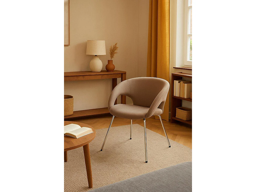 Dagudel bureaustoel, Wachtstoel met armleuningen voor kantoor, Ergonomische wachtstoel, 58x59h72 cm, Bruin