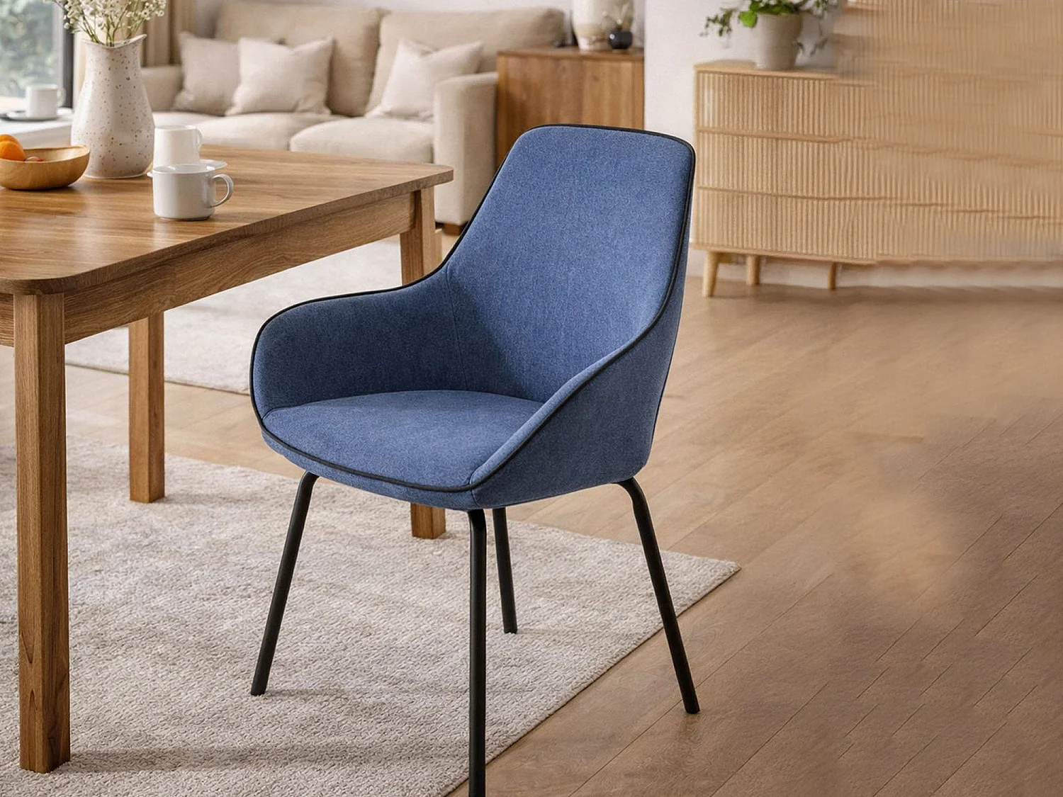 Chaise de bureau Dglionn, Chaises de salle d'attente de bureau, Chaise de salle d'attente ergonomique, 66x59h90 cm, Bleu