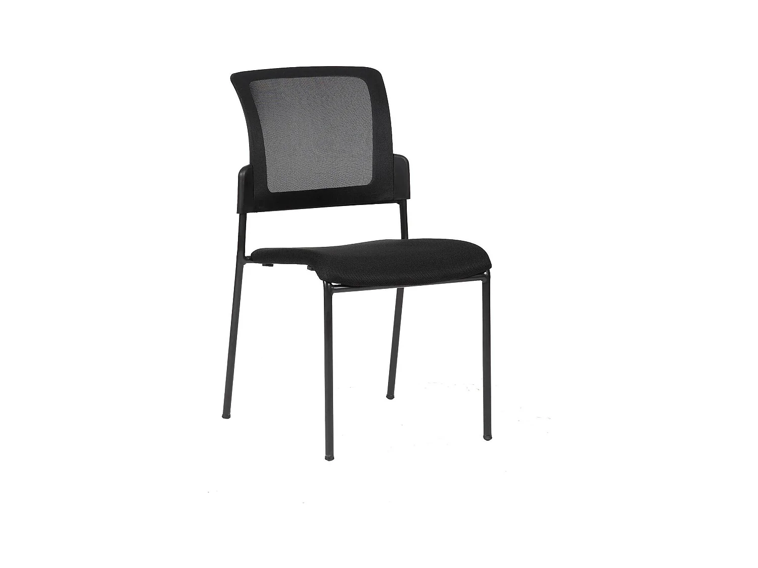 Bürostuhl Dangor, Gepolsterter Wartezimmerstuhl, Ergonomischer Wartestuhl, 58x47h87 cm, Schwarz