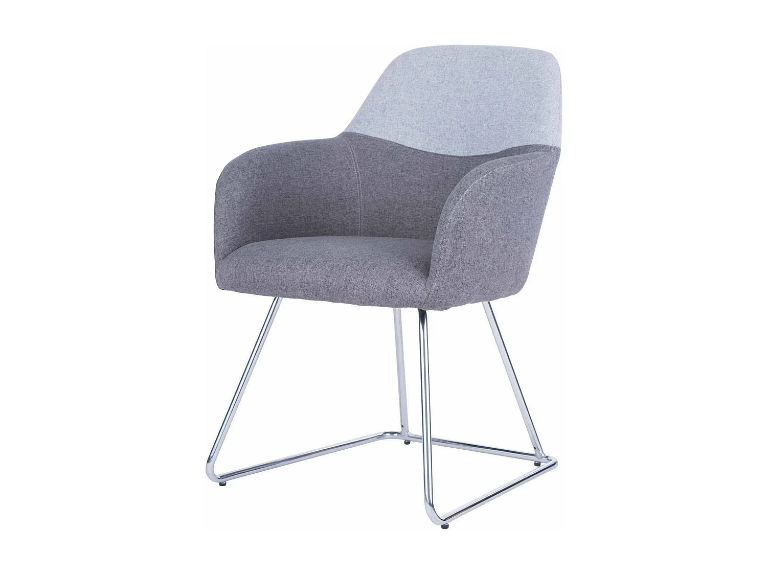 Chaise de bureau Dmioni, Chaise d'attente avec accoudoirs pour le bureau, Chaise d'attente ergonomique, 62x57h83 cm, Gris