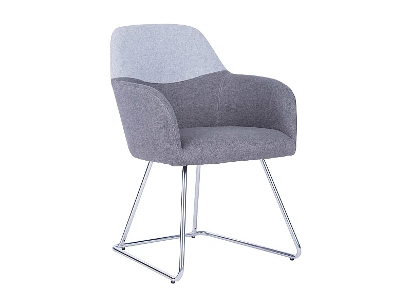 Chaise de bureau Dmioni, Chaise d'attente avec accoudoirs pour le bureau, Chaise d'attente ergonomique, 62x57h83 cm, Gris