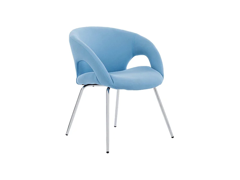 Bürostuhl Dagudel, Wartestuhl mit Armlehnen für Büro, Ergonomischer Wartestuhl, 58x59h72 cm, Hellblau