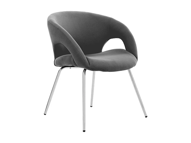 Chaise de bureau Dagudel, Chaise d'attente avec accoudoirs pour le bureau, Chaise d'attente ergonomique, 58x59h72 cm, Gris