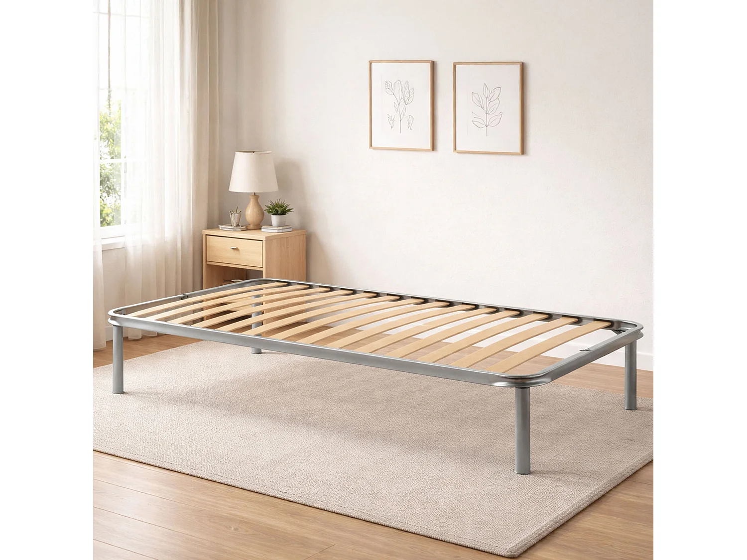 Sommier simple Dgori, Sommier orthopédique en contreplaqué de bouleau avec 13 lattes, 100% Made in Italy, 80x200h 34 cm